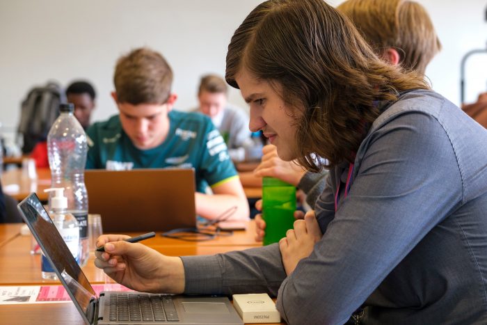 Students taking part in a workshop