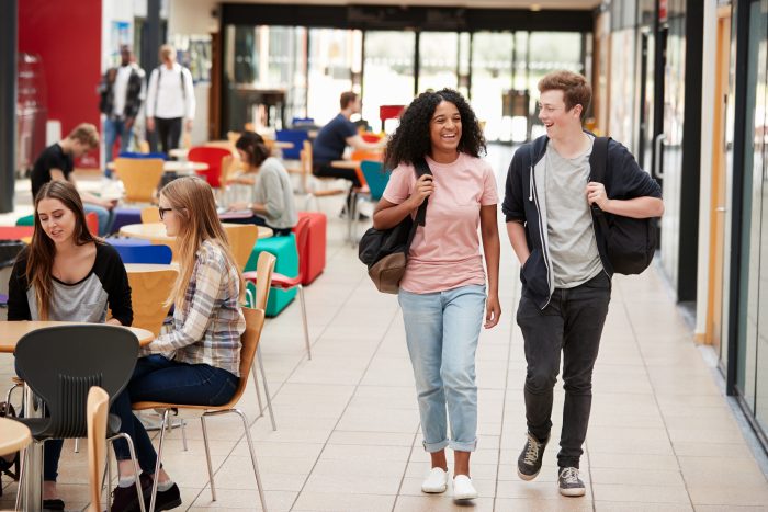 Students in University atrium