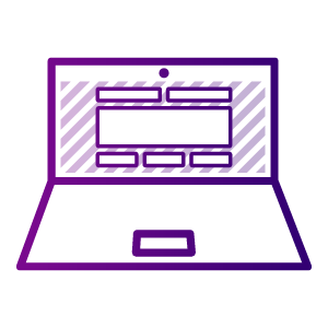 Icon depciting computer with a form on the screen